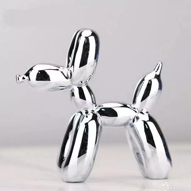 Resina galvanizada manualidades para perros globo nórdico adorno para perro cachorro escultura hogar Foto 4 de 4