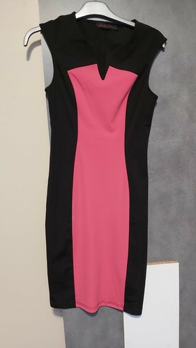 Robe D'été Fourreau - Noir Et Fushia - Taille 38 Neuve Avec étiquettes