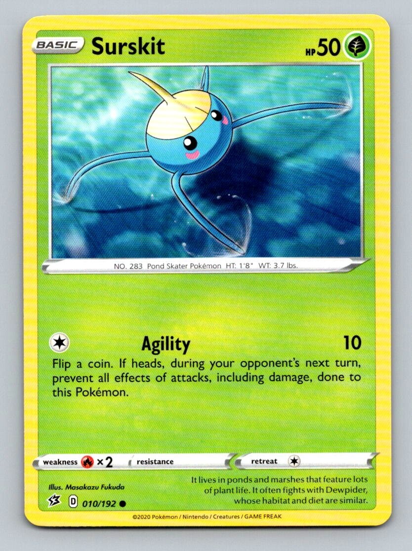 2020 Pokemon Card Rebel Clash Surskit 10/192