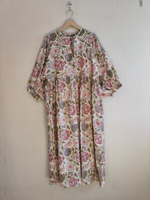 Handblock Print Dress, Summer Dress, Midi Dress, Best selling Dress, Women Dress