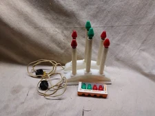 2- PARAMOUNT 3 LIGHT CHRISTMAS  CANDOLIER  ORIGINAL BOX WORKING 4 EXTRA BULBS
