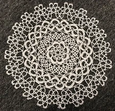 1 Pcs Round 100% Handmade Tatting Lace White Doily Doilies Wedding Bridal Party