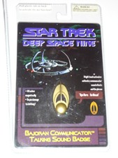 STAR TREK DEEP SPACE NINE BAJORAN COMMUNICATION BADGE 1996 TEST WORKING OPEN PK