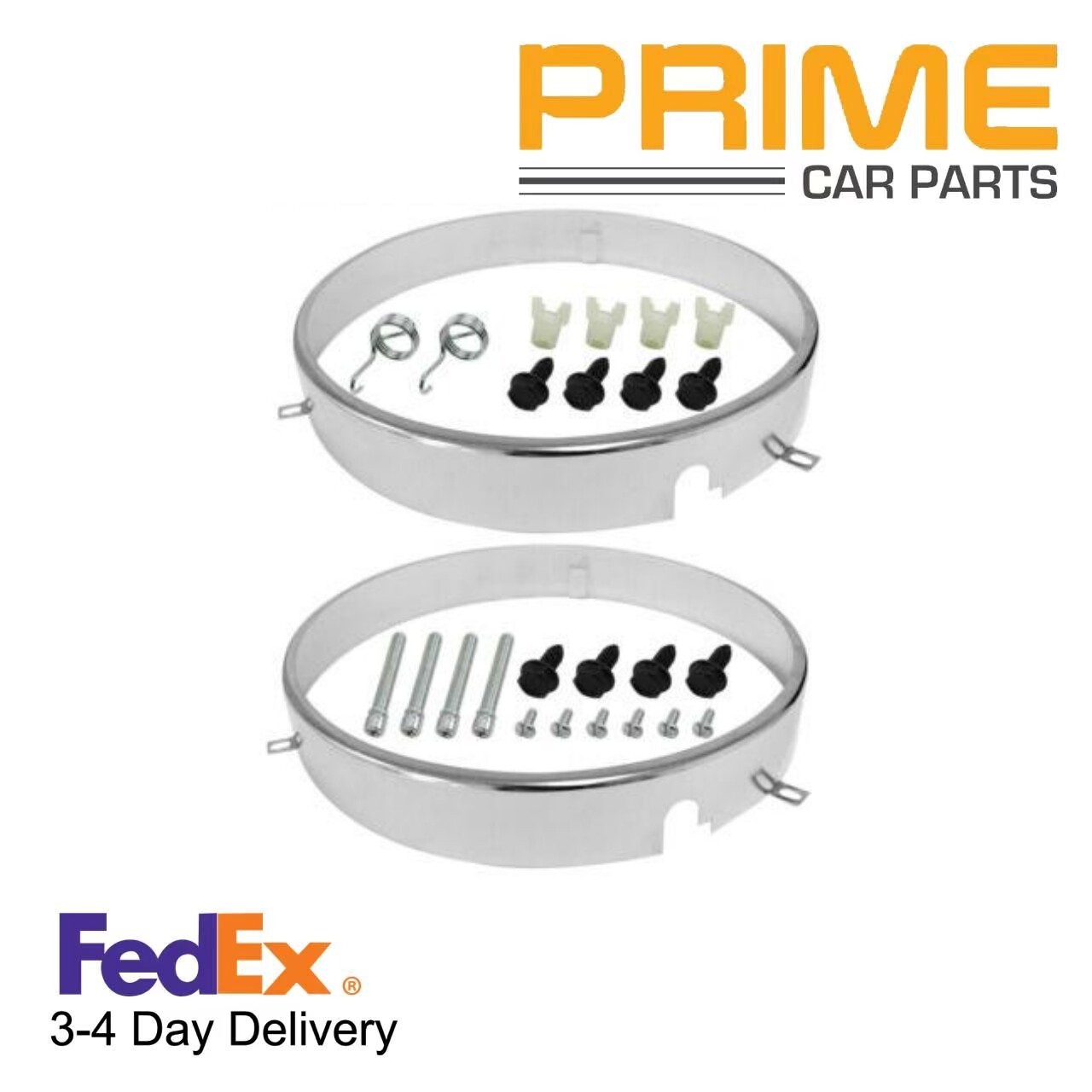 Headlamp Retaining Rings Kit w/ hardware For 62-75 Camaro Nova Pickup Ring Trims