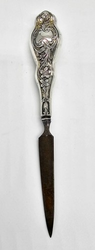 Sterling Silver Handled Art Nouveau Nail File Flowers Repoussé Antique 7-1/4” - Picture 7 of 15