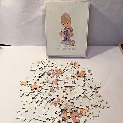 Vtg 1980 Precious Moments ''Blessed Are The Peacemakers'' Puzzle Complete 14''x 18''