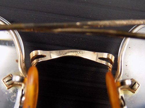 Vintage HALF RIMMED DESIGNER EYE GLASSES 1/10th 12 Karat G.F Stamped C.C.C - Picture 3 of 5