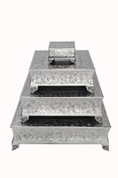 Giftbay Cake Stand Square Set Of 22, 18, 14 & 6 Silver Specifically Made For on sale Giftbay Cake Stand Square Set Of 22, 18, 14 & 6 Silver Specifically Made For on sale