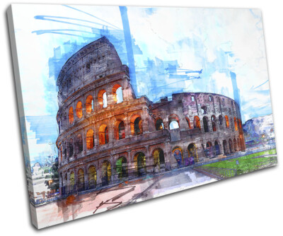 Rome Colosseum Iconic Landmarks SINGLE Leinwand Kunst Bild drucken