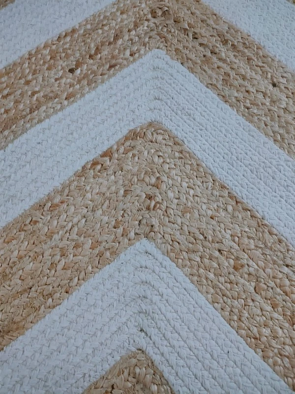 Jute Modern Medallion Area Rug 100% Jute Braided Style Carpet Runner Mat AllSize - Image 3 of 4