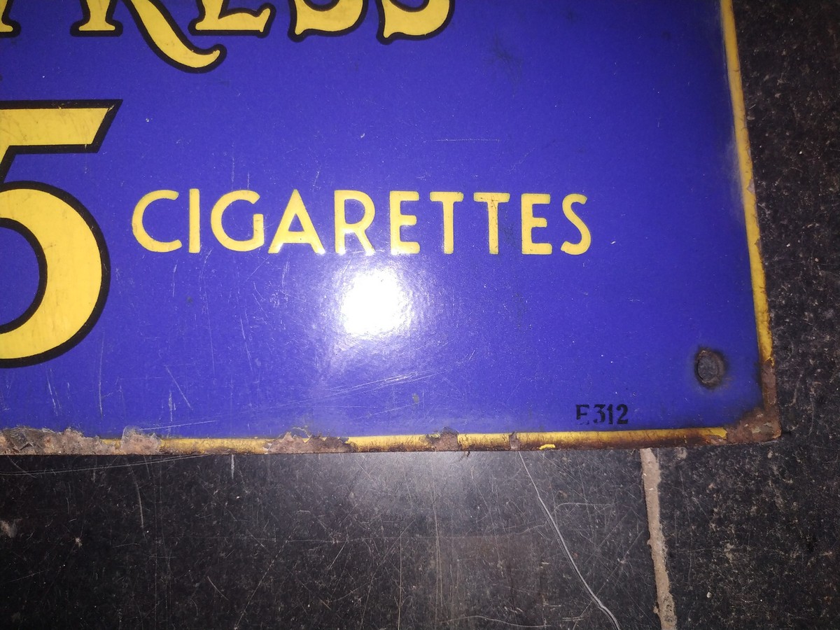 VINTAGE PORCELAIN ENAMEL SIGN 555 CIGARETTES STATE EXPRESS