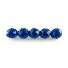 Capri Blue - 25 10mm Faceted Round Fire Polished Czech Glass Beads
