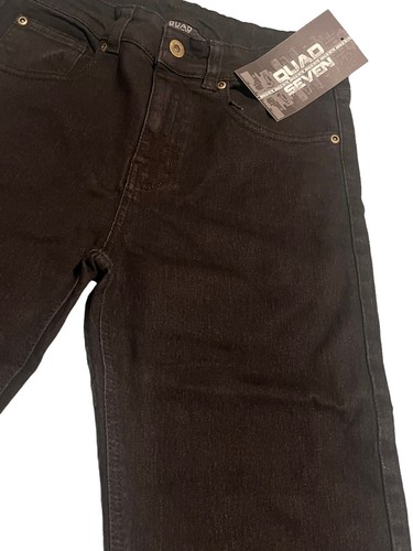 Quad Seven Jeans Boys 8 Black Stretch Skinny Straight Denim Pants 24x24 NEW - Picture 3 of 12