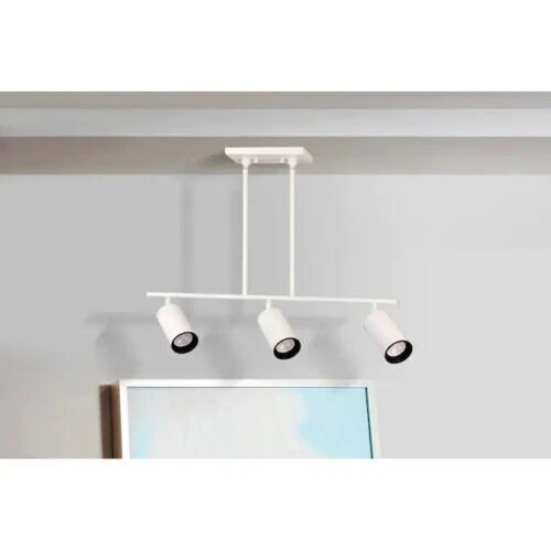 Allen + Roth KMH0303H-2 WH / 2592339 3-Light Suspended Track Light White - Image 3 of 4