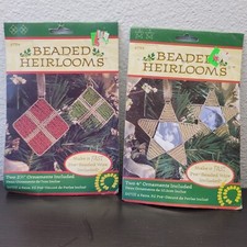 Beaded Heirlooms Ornament Kit Christmas 6754  6753 1997 new old stock Vintage
