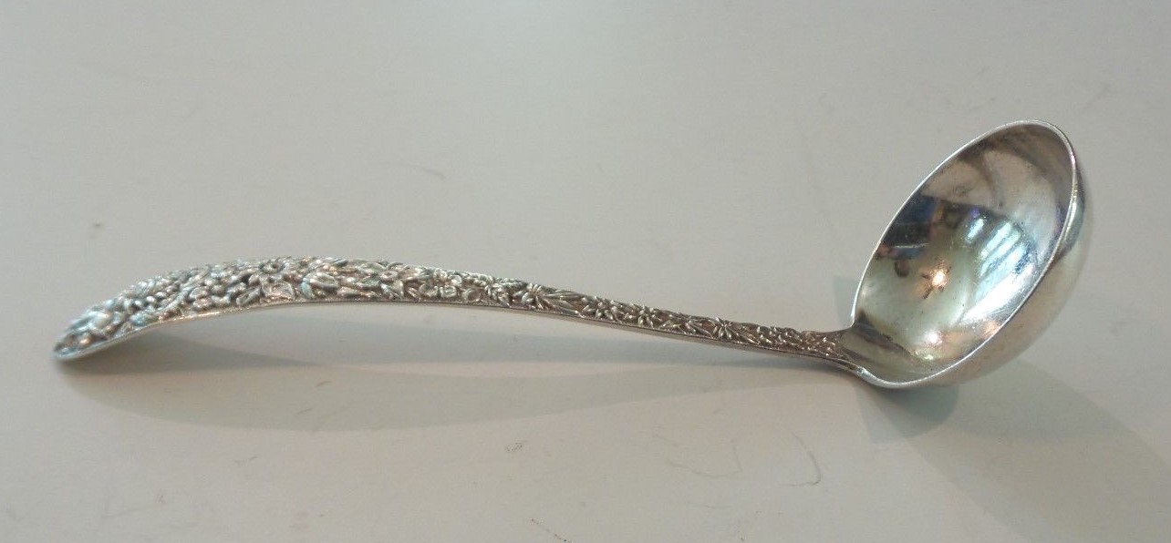 S. KIRK & SON "REPOUSSE" STERLING SILVER SAUCE LADLE, 50 grams