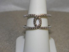 Sterling Silver Interlocked Diamond Accent Band Ring Size 7