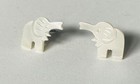Dainty Mother Of Pearl Trunk Up Elephant Hand Carved Stud Pierced Earrings — photo 2