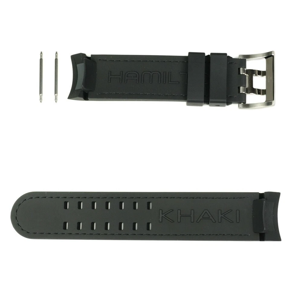 Correa de goma negra costura roja Hamilton X-Wind H600.776.117 22 mm Foto 2 de 3