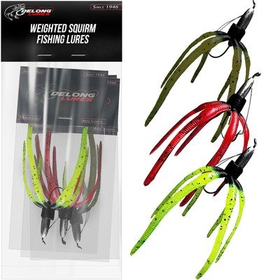 - The Squirm Fishing Lures - Ultimate Bass Fishing Kit, Weighted Fishing Jigs...