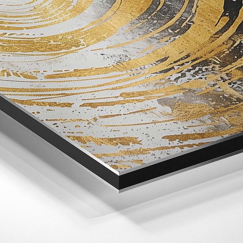 Golden FluidArt Abstrakt Wandbild XL Canvas Leinwand Poster Acrylglas Wohnzimmer - Bild 14 von 15