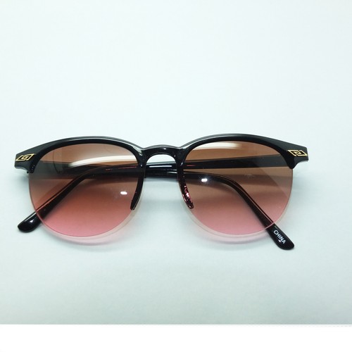 50er Jahre Retro Vintage Stil Sonnenbrille Oberteil schwarzes Gestell Farbverlauf braune rosa Gläser - Bild 4 von 4