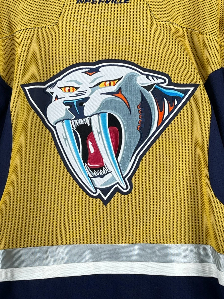 NTWRK - VTG Nashville Predators Mustard Hockey Jersey Sz Youth L/XL