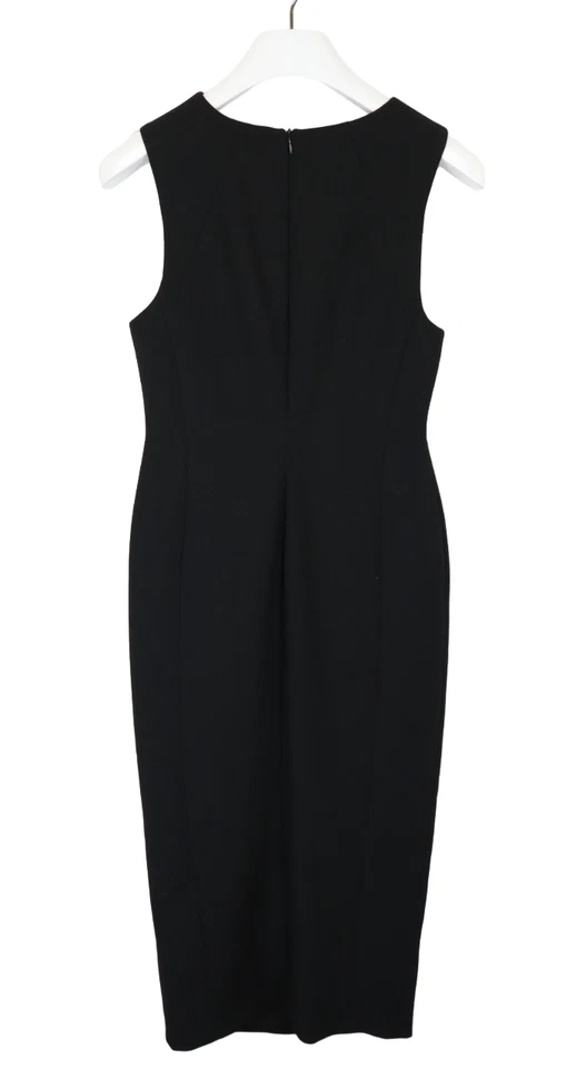 Karen Millen Vestido Mujer GB 10 sin Mangas Ajustado Metal Detalles Negro - Imagen 2 de 4