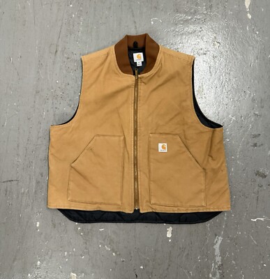 Vintage Carhartt Men's Arctic-Quilt Lined Duck Vest UK