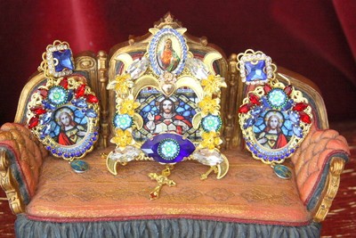 Grande Broche Zibellini Cristal D'église Vitrail Jésus - Neuf Sans Emballage