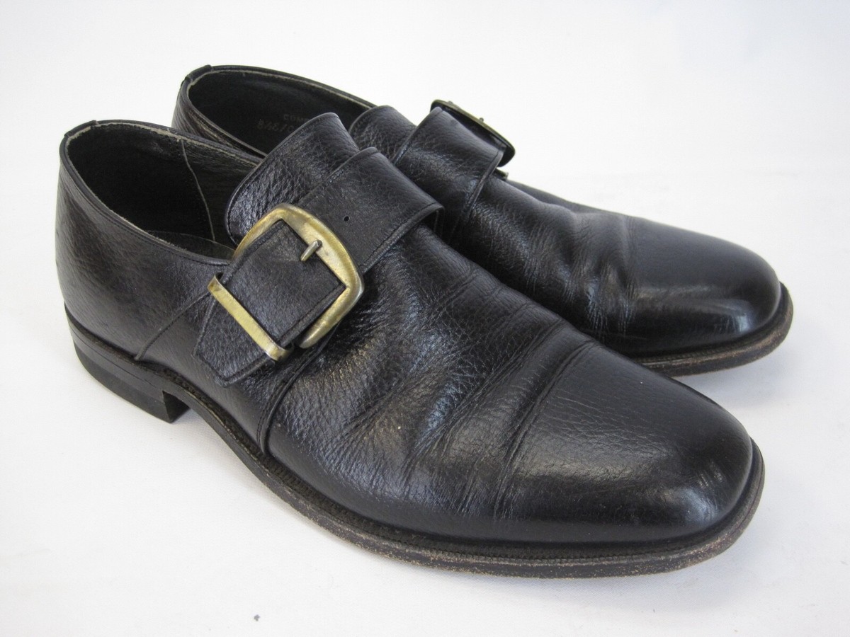 Hanover Imperial Black Leather Monkstrap Pebble Grain Buckle  display picture 2