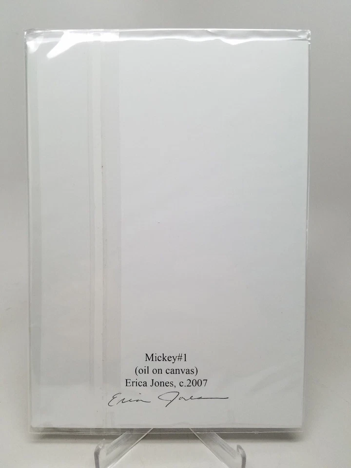 Tarjeta de felicitación Mickey Mantle #1 óleo sobre lienzo Erica Jones 2007 con sobre rara Foto 3 de 4