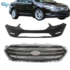 For Ford Taurus 2013-2019 Grille Assembly Chrome Grill+Front Bumper Cover Primed