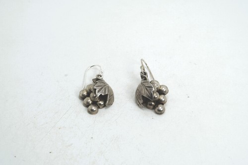 Vintage Taxco Mexico RHE Sterling Silver Grape Cluster Design Earrings