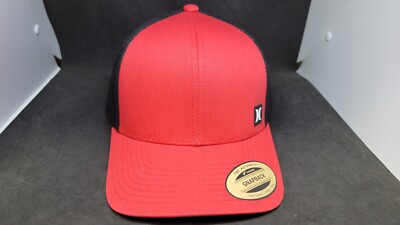 THe Authentic  Mens Trucker Snap Back Trucker hat Black Red