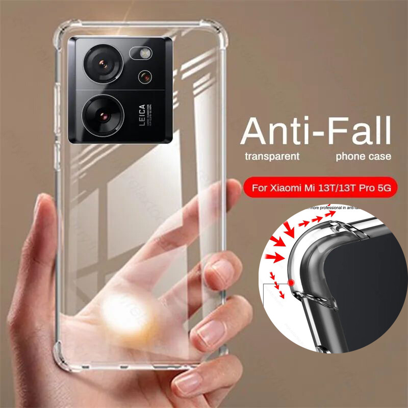 For Xiaomi 13T Pro 12T Redmi Note 12 11 ShockProof Clear Soft Bumper Case Cover
