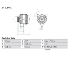 Generator Bosch 0986039750 for Mercedes-Benz E-Class