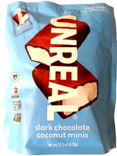 Unreal Dark Chocolate Coconut Minis Gluten Free 15.3 Oz EXP 10/2026