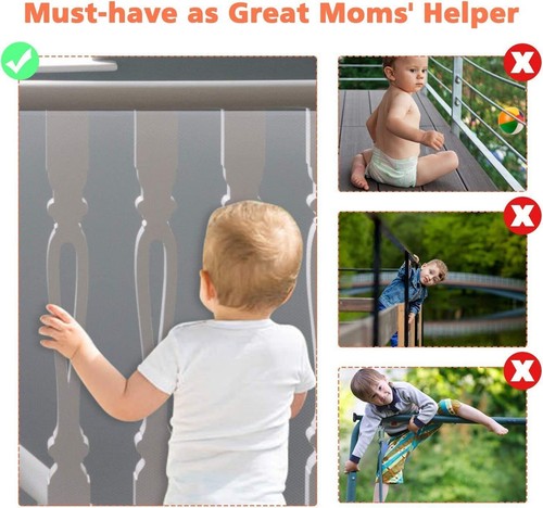9.8ft Children Safety Net Durable Banister Guard Baby Pet Stairs Railing Balcony - Picture 13 of 16