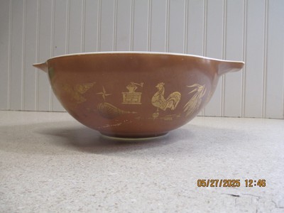Pyrex Mixing bowl vintage qt Gold Eagle Rooster Chicken Kitchen