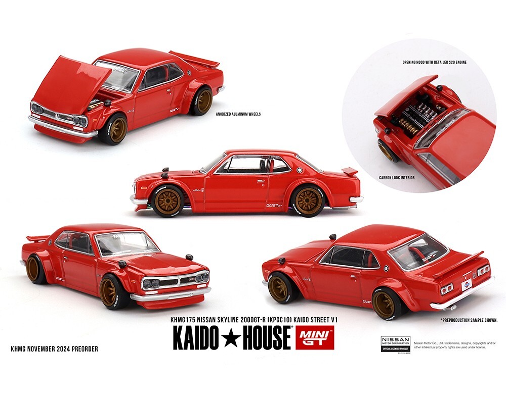 Kaido House x Mini GT Nissan 2000GT-R (KPGC10) Kaido Street V1 Red