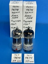 MATCHED PAIR 1950s BLACK PLATE D GETTER TUNG SOL  JTL 5687 TUBES OVER 100%