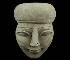 Auténtica Estatuilla Antigua Antigua Rara Estatua Máscara Faraónica Antigua Egipto BC