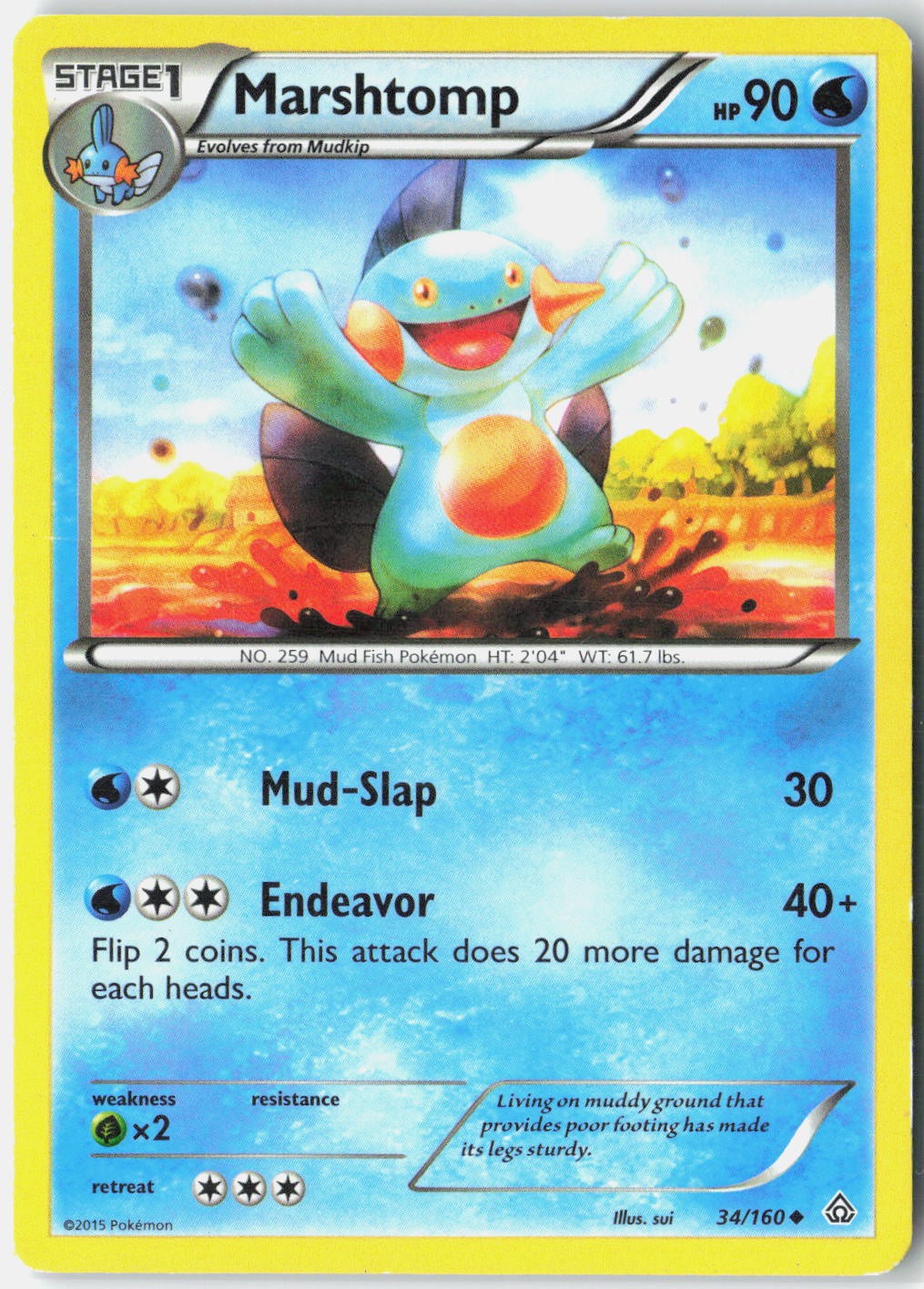 Marshtomp XY - Primal Clash 34/160 Pokemon Card