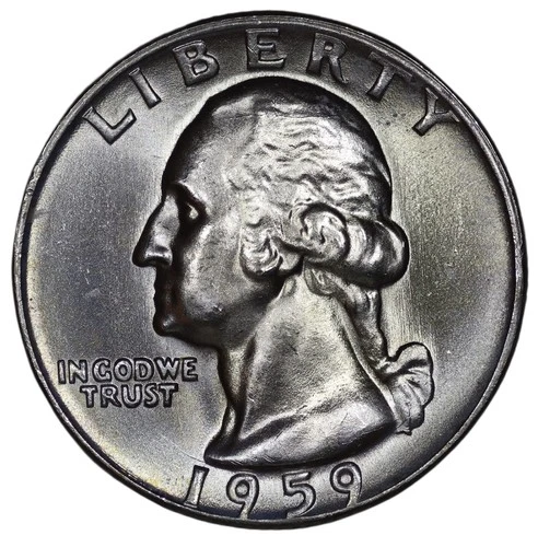 1959 D • Washington Quarter Silver 25C - Superb Gem BU+ MS++ 100% Original #271