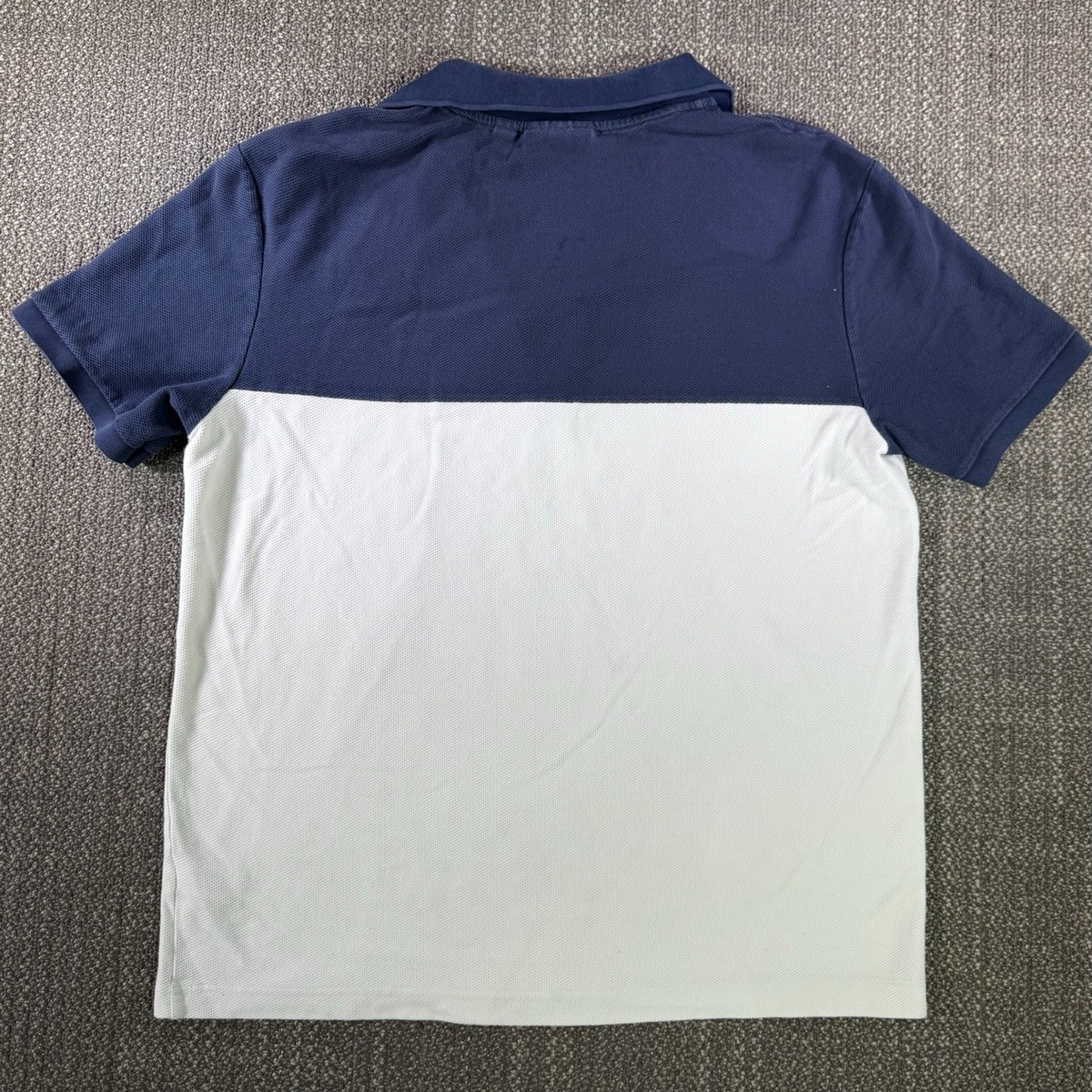 Lacoste 1/4 Zip Polo Shirt XL Navy Blue White Honeycomb Colorblock