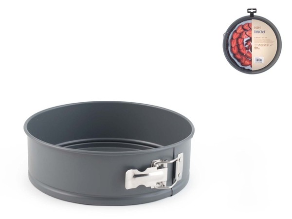 H&H Tortiere 1 Boden Deli Chef Antihaftbeschichtete Aluminiumtortiera Grau Rund-image