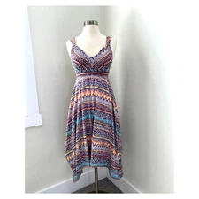 American Rag Sleeveless Asymmetrical Babydoll Dress Size S Pastel Empire Waist