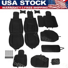 Universal Leather Car Seat Cover Full Set 5 Seat Waterproof For Auto Truck Suv Universal Leather Car Seat Cover Full Set 5 Seat Waterproof For Auto Truck Suv
