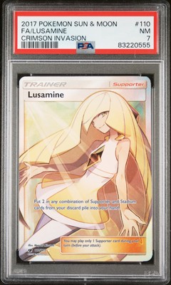 PSA 7 Lusamine Full Art #110 2017 Pokemon Sun & Moon Crimson